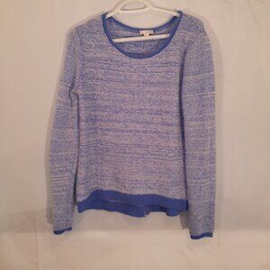 Gap Ladies Size Medium Blue & White Reverse Stitch Lightweight Sweater